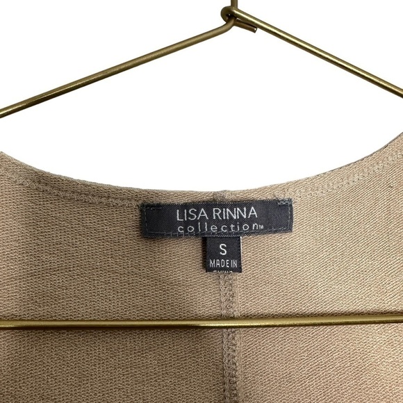 LISA Rinna Collection French Terry Duster Vest Size Small Belted Oatmeal - Picture 8 of 12